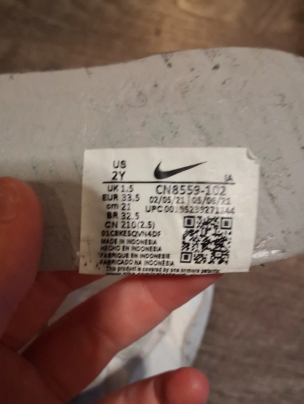 Girls Nike Running Shoes Size 2Y